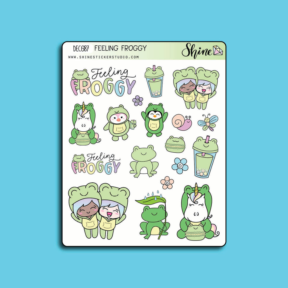 Feeling Froggy Deco Stickers Shine Sticker Studio feeling-froggy-deco-stickers-shine-sticker-studio