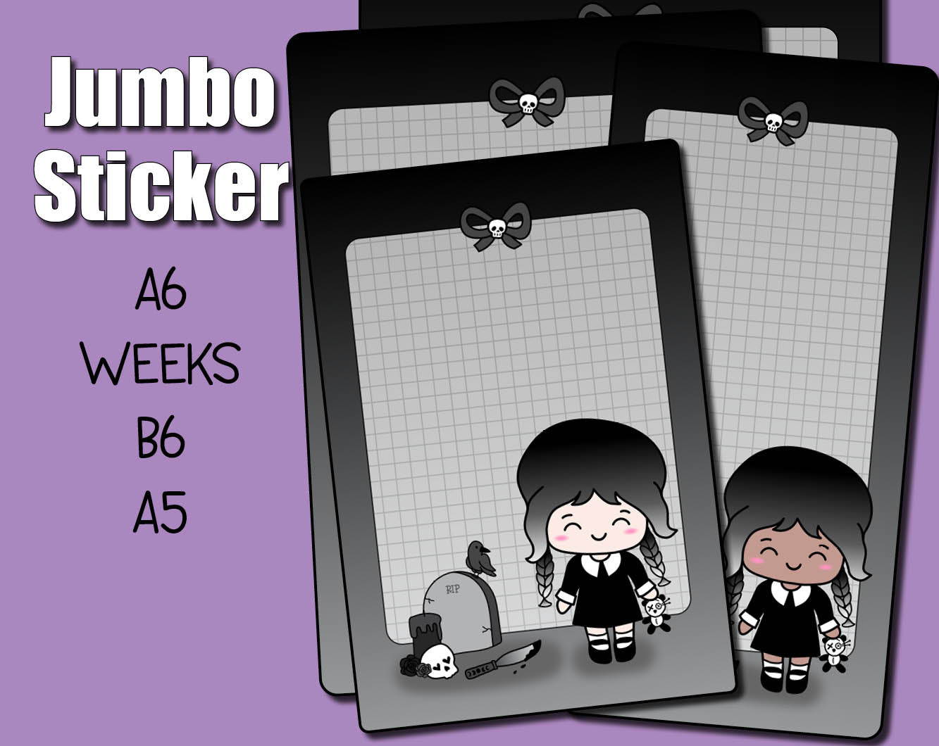 Goth Girl Luna Jumbo Sticker – Shine Sticker Studio