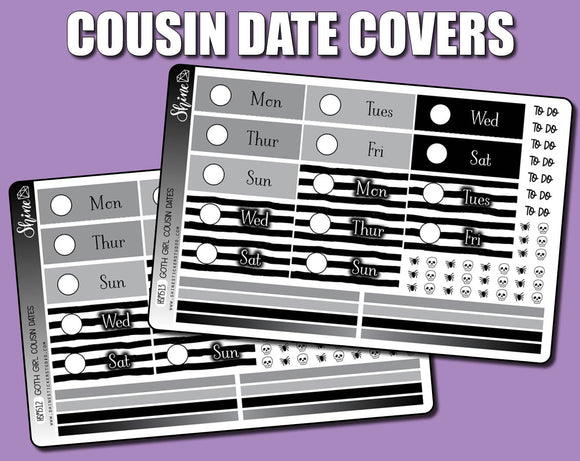 Goth Girl Cousin Daily Date Cover Stickers