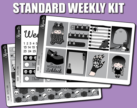 Goth Girl - Standard Weekly Sticker Kit