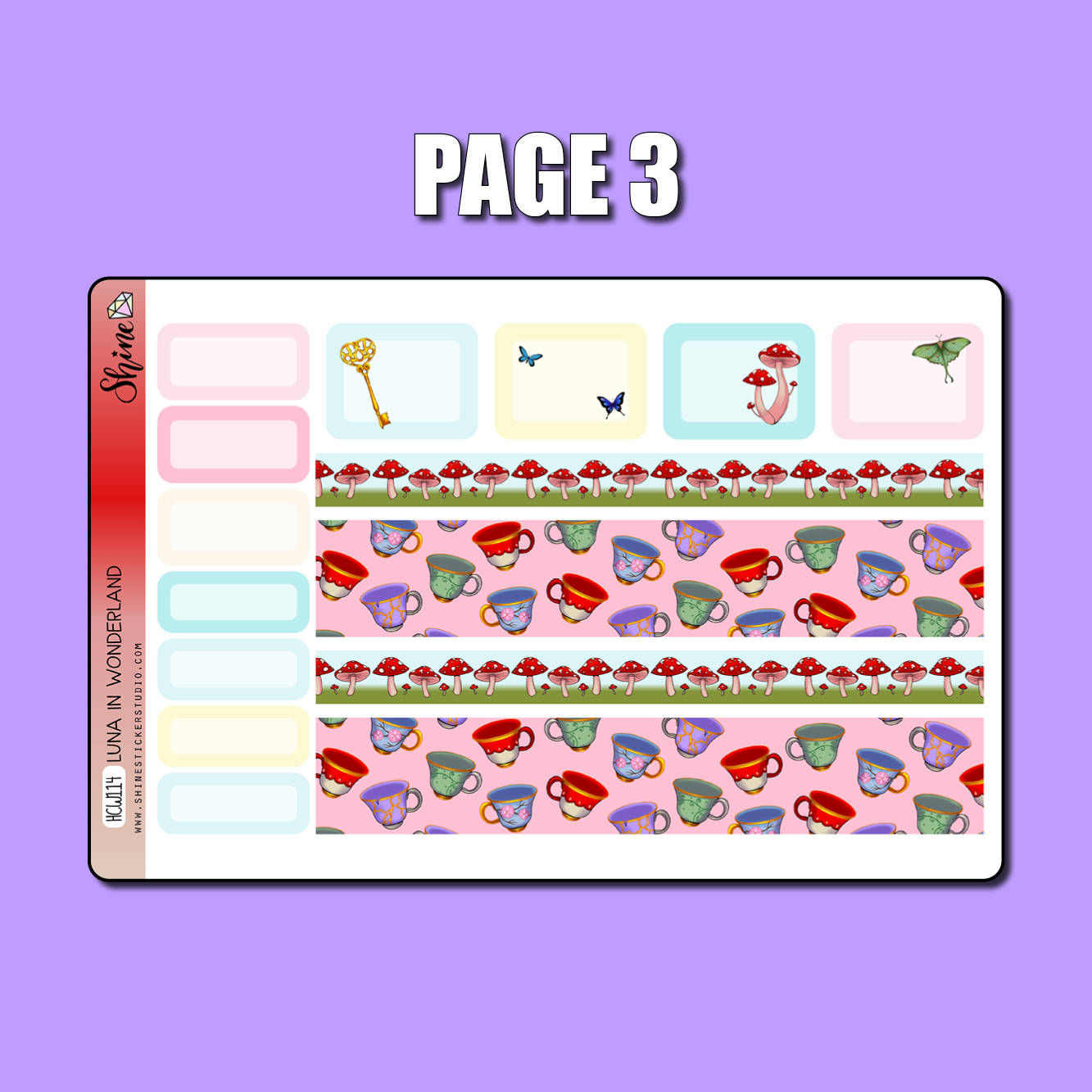 Luna in Wonderland Hobonichi Cousin Sticker Kit – Shine Sticker Studio