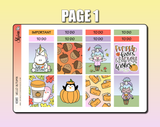 Hello Autumn Hobonichi Cousin Sticker Kit