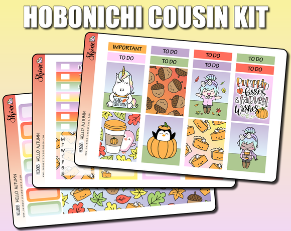 Hello Autumn Hobonichi Cousin Sticker Kit