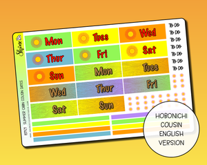 Summer Cabin Cousin Daily Date Cover Stickers