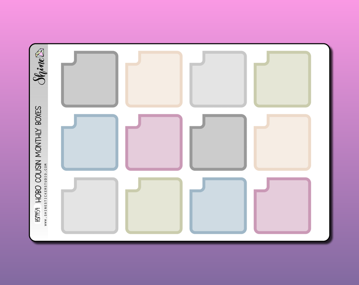Hobonichi Cousin A5 Monthly Boxes Stickers – Shine Sticker Studio
