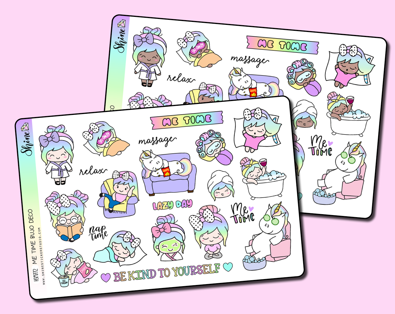 Luna and Star Me Time Bujo Deco Planner Stickers – Shine Sticker Studio