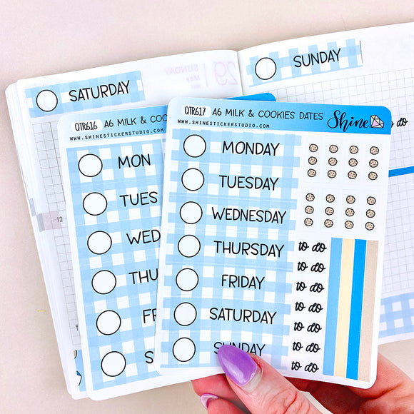 A6 Milk & Cookies Hobonichi Date Cover Stickers