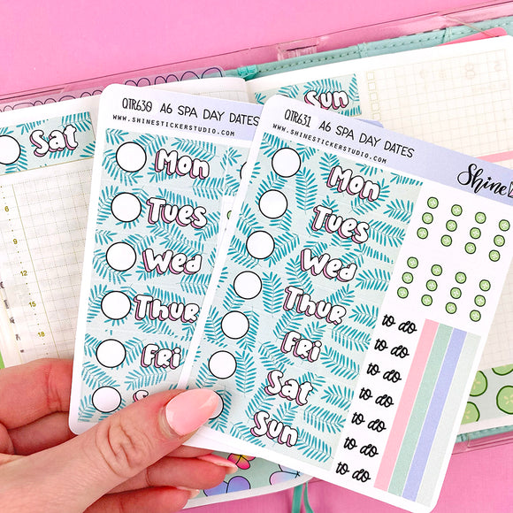 A6 Spa Day Hobonichi Date Cover Stickers