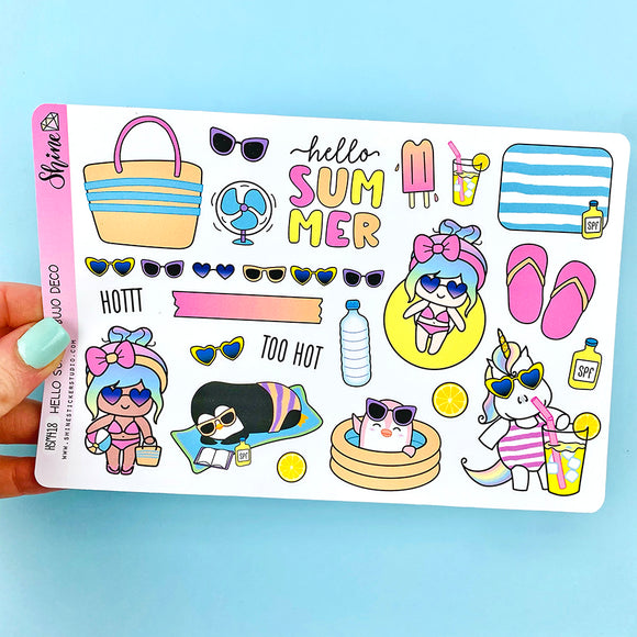 Hello Summer Bujo Deco Stickers