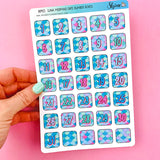 Luna Mermaid Date Number Box Stickers