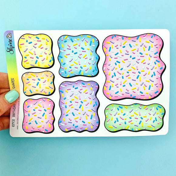 Birthday Sprinkles Shapes Stickers