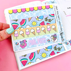 A6 Pool Party Washi Strip Stickers