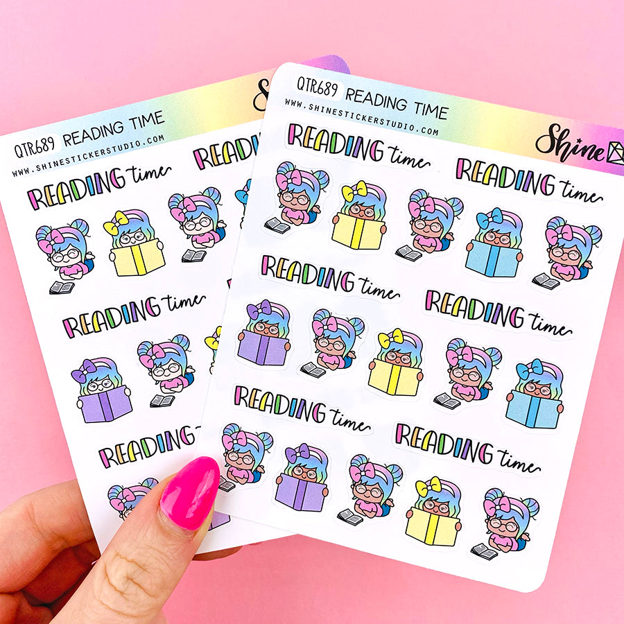 Luna Reading Time Stickers – Shine Sticker Studio