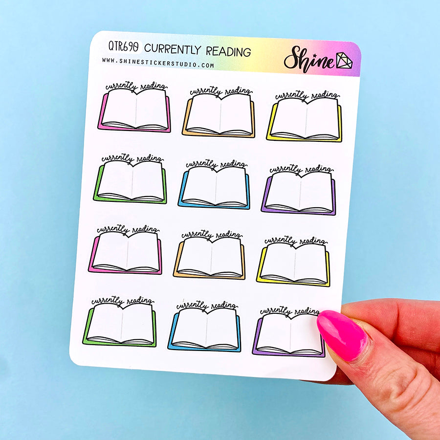 Currently Reading Stickers – Shine Sticker Studio