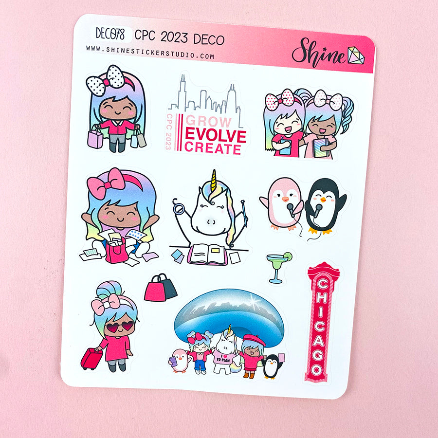 CLEARANCE Chicago Planner Conference 2023 Deco Stickers Shine