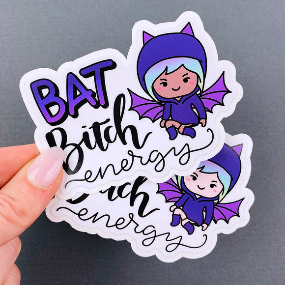 Luna Bat Bitch Energy Laminated Vinyl Decal