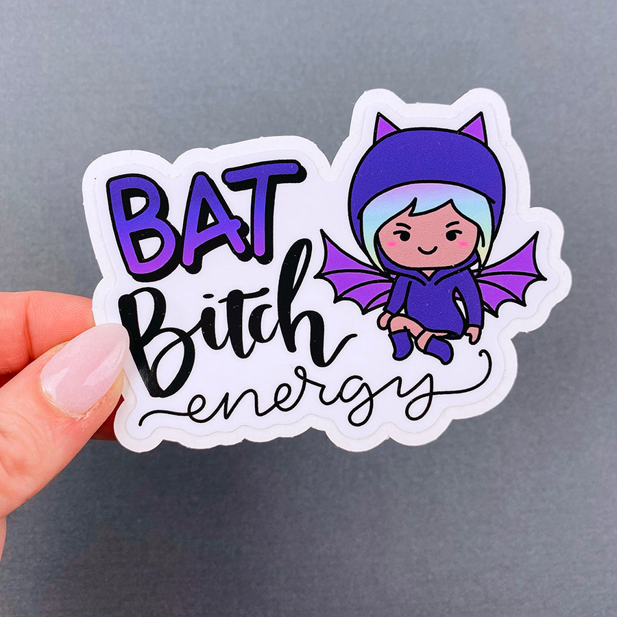 Luna Bat Bitch Energy Laminated Vinyl Decal – Shine Sticker Studio