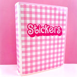 Pink Gingham  Stickers 5.5" x 7.75" Planner Sticker Album