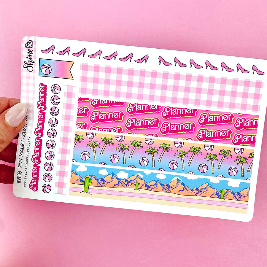 Pink Malibu Hobonichi Cousin Daily Washi Strip Stickers – Shine Sticker ...