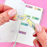 Pastel Rainbow Sprinkles Perforated Date Cover Holo FOILED Washi Tape
