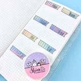 Y2K Pixel Perforated Date Cover Holo FOILED Washi Tape