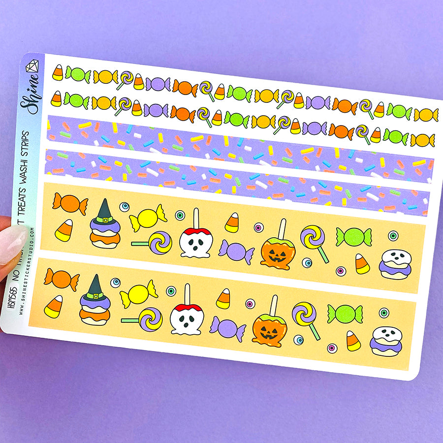No Tricks Just Treats Washi Strip Stickers – Shine Sticker Studio