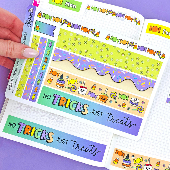 No Tricks Just Treats Hobonichi Cousin Daily Washi Strip Stickers