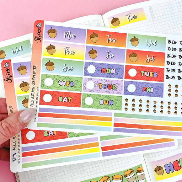 Hello Autumn Cousin Daily Date Cover Stickers