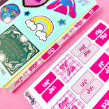 Retro Pink Monthly Tab Stickers