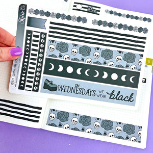 Goth Girl Hobonichi Cousin Daily Washi Strip Stickers