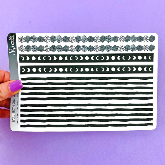 Goth Girl Washi Strip Stickers