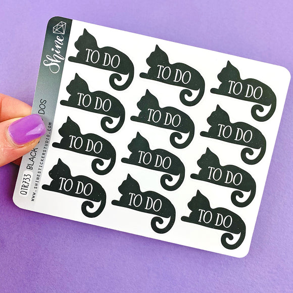 Black Cat To Do Stickers