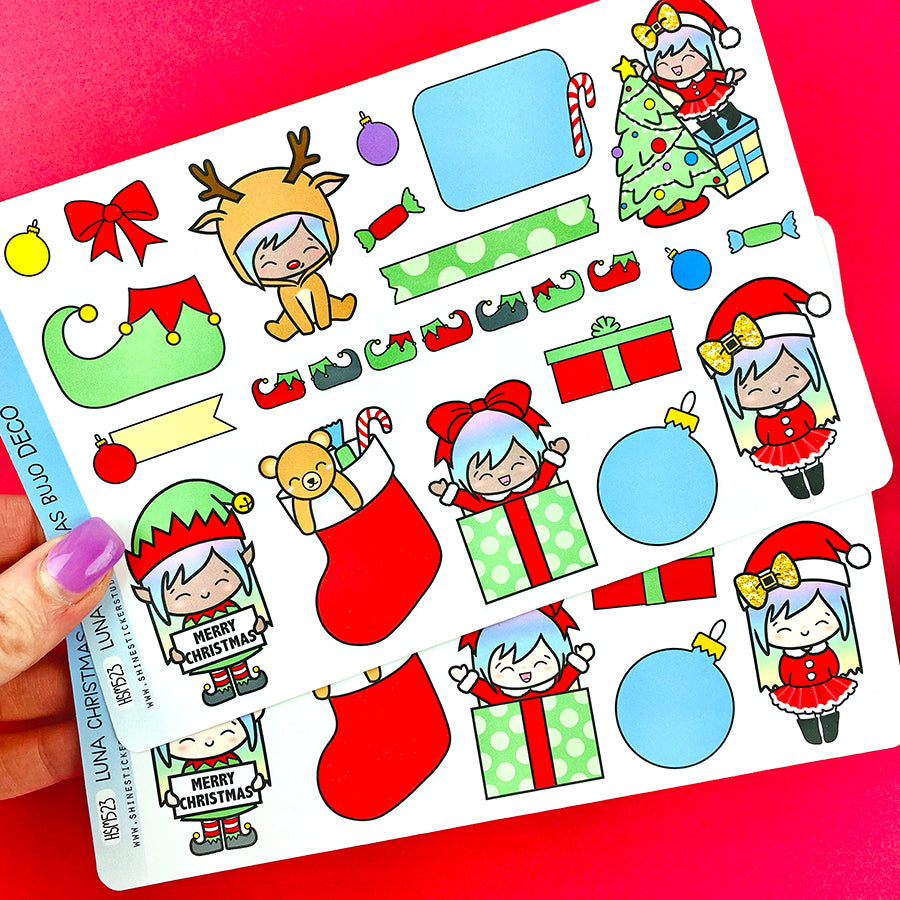 Luna Christmas Bujo Deco Stickers – Shine Sticker Studio