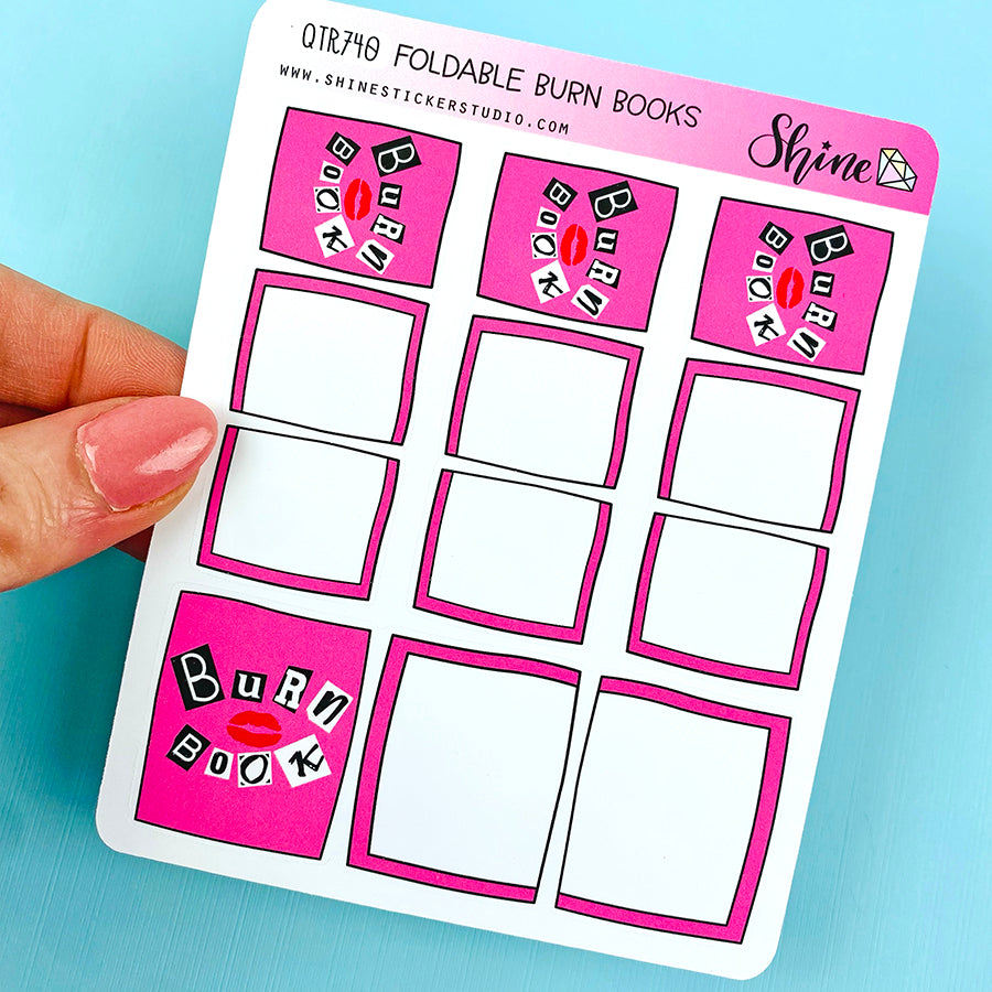 Foldable Burn Book Stickers – Shine Sticker Studio