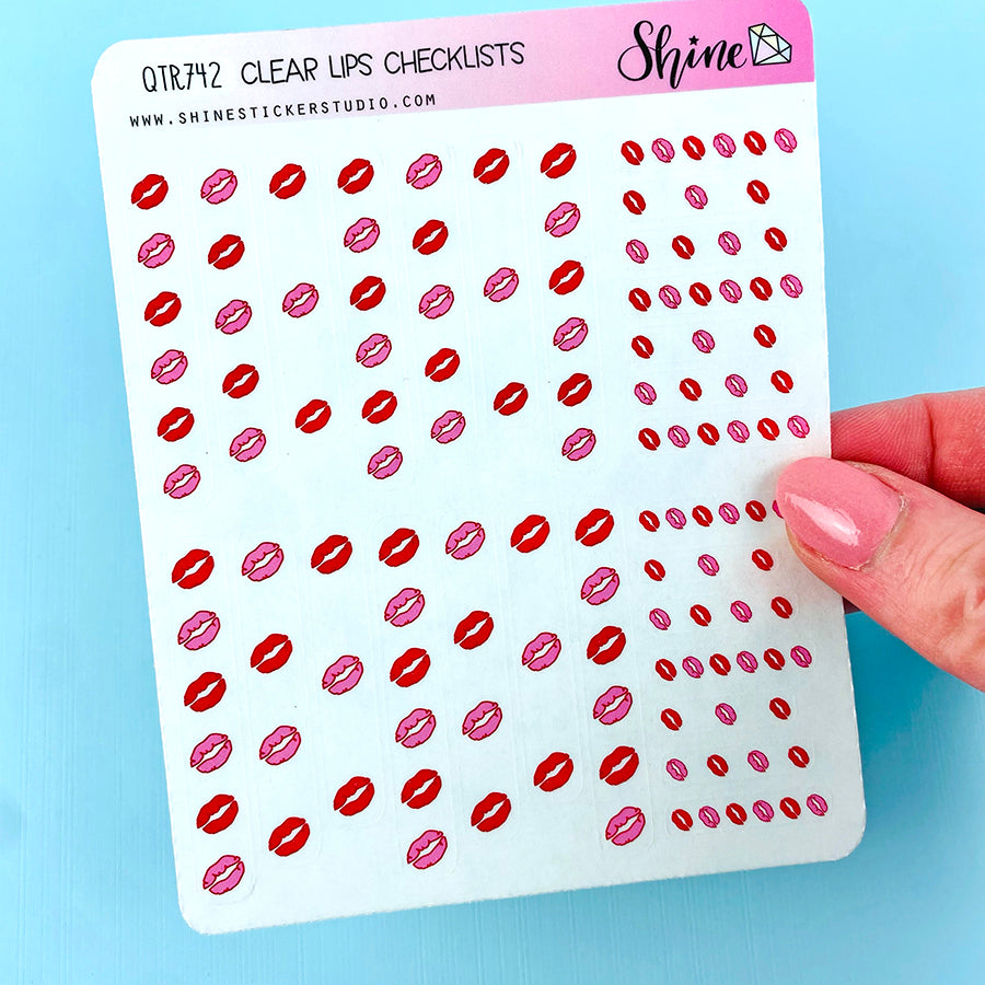 Clear Lips Checklist Stickers