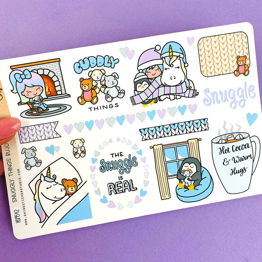 Snuggly Things Bujo Deco Stickers – Shine Sticker Studio