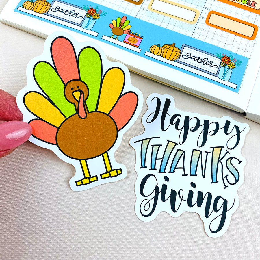 Thanksgiving Sticker DIE CUT Collection – Shine Sticker Studio
