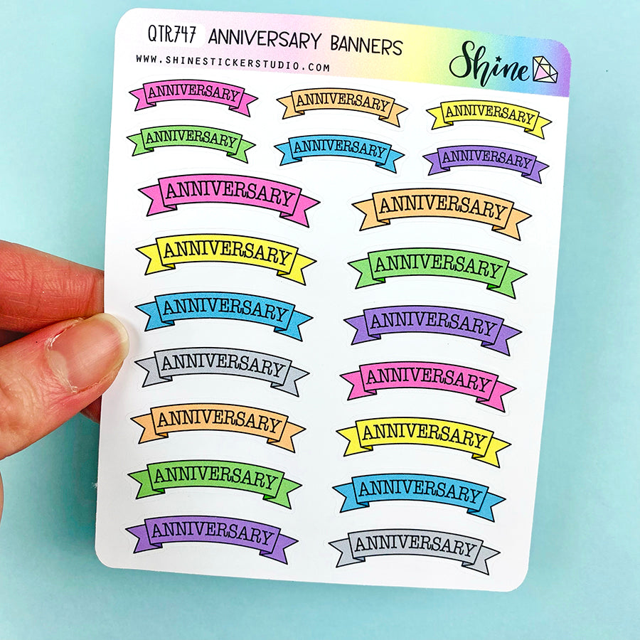 Anniversary Banner Stickers Shine Sticker Studio