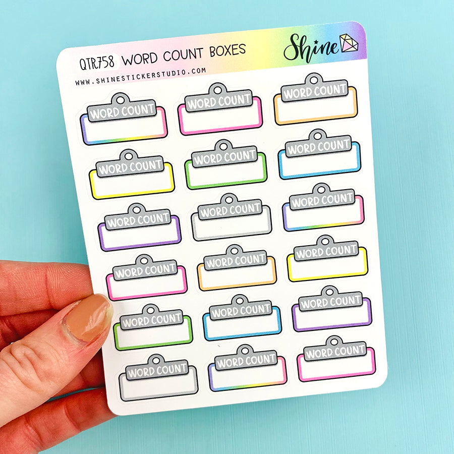 CLEARANCE Word Count Stickers – Shine Sticker Studio