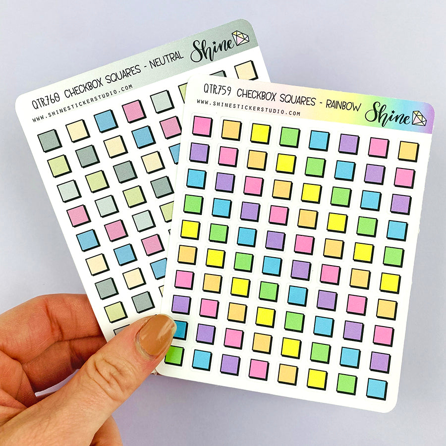 Mini Square Checkbox Planner Stickers, Checklist Stickers