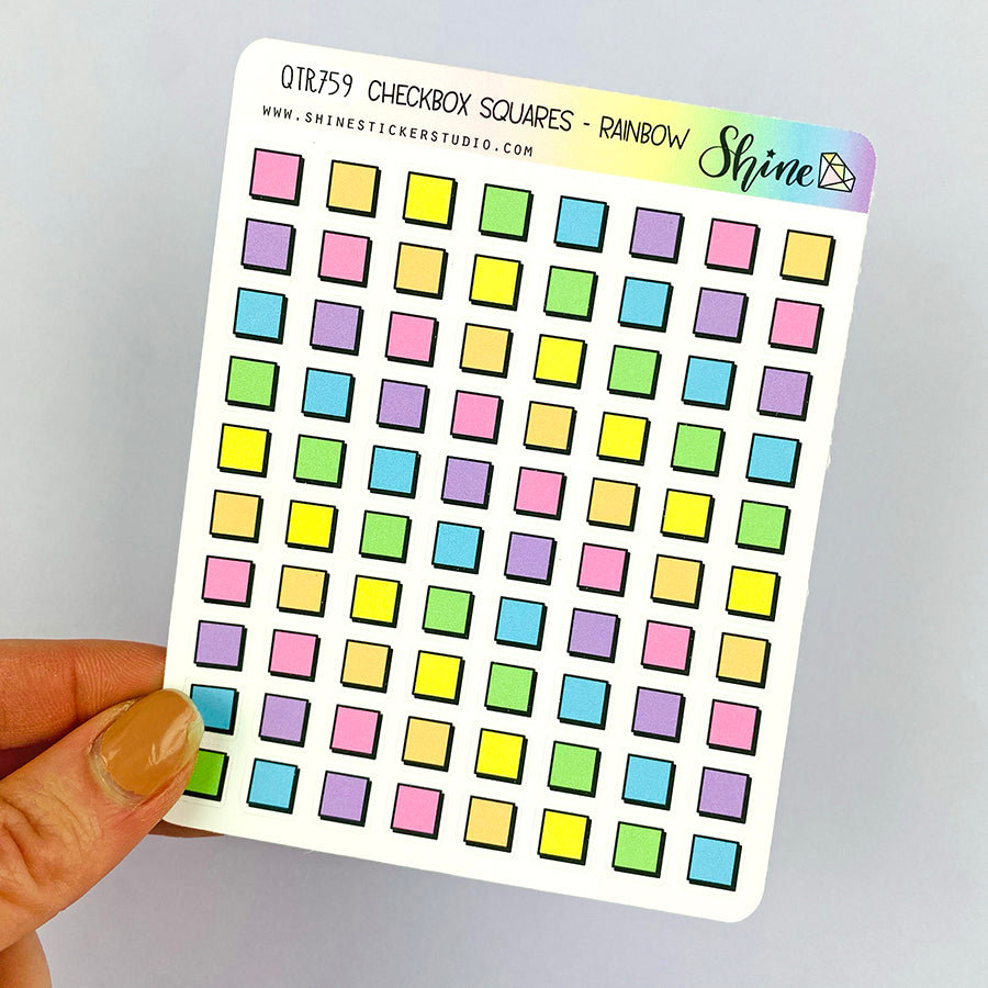 Square Box Sticker Checklist Square Box Stickers – Shine Sticker Studio
