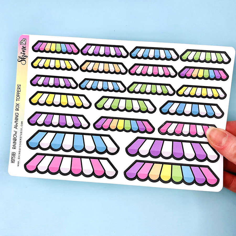 Rainbow Awning Box Topper Stickers – Shine Sticker Studio