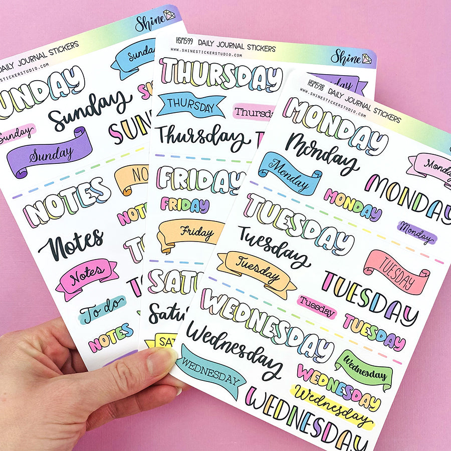 Daily Note Sticker Daily Journal Stickers – Shine Sticker Studio