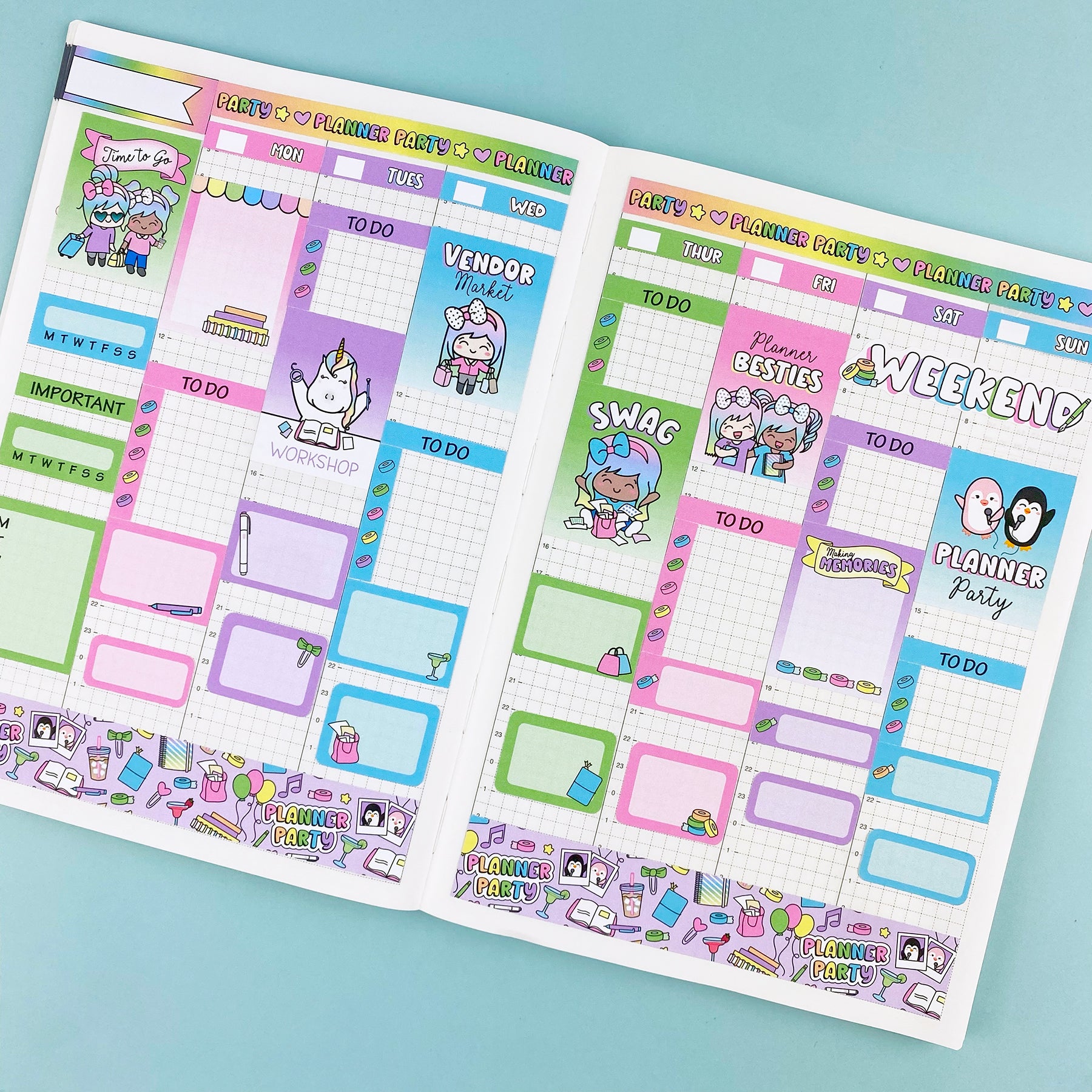 Planner Party Hobonichi Cousin Sticker Kit – Shine Sticker Studio