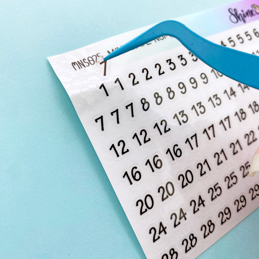 Date Box Sticker Clear Mini Date Number Planner Stickers Mini Sheet – Shine Sticker Studio