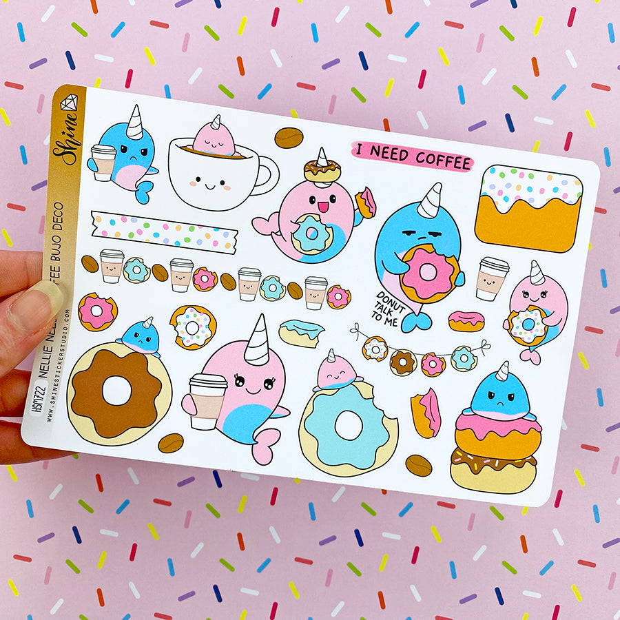 Nellie Needs Coffee Bujo Deco Planner Stickers – Shine Sticker Studio