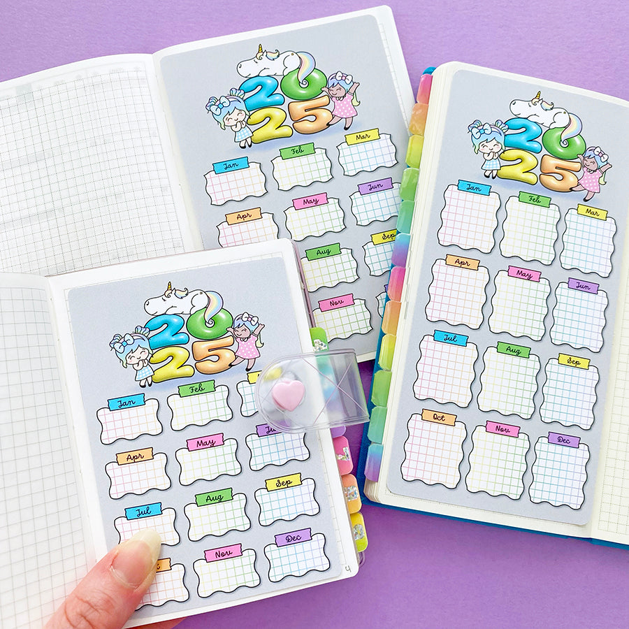 CLEARANCE 2025 Monthly Goals Jumbo Sticker – Shine Sticker Studio
