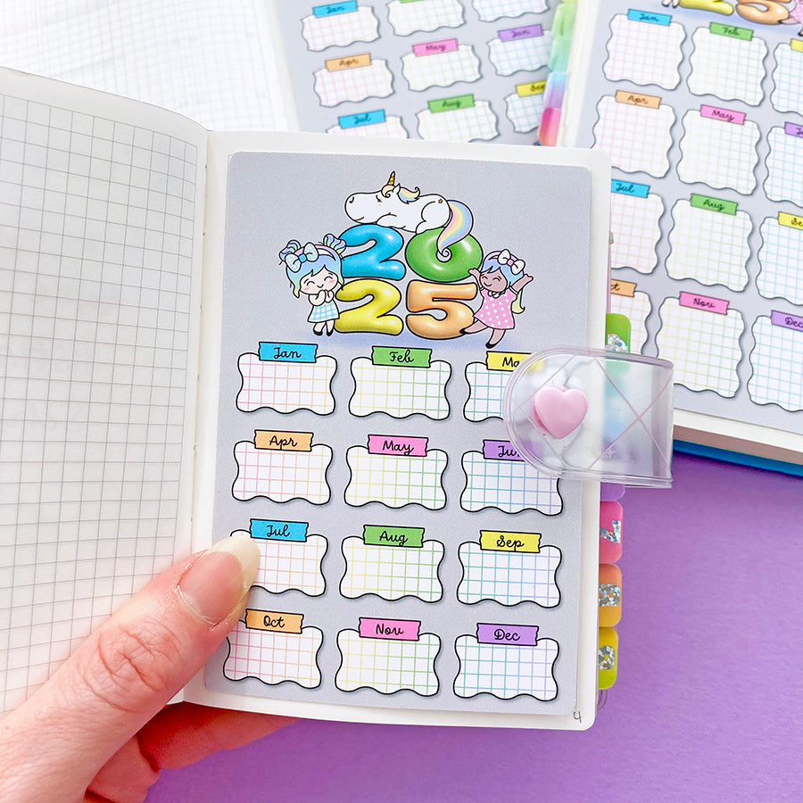 CLEARANCE 2025 Monthly Goals Jumbo Sticker – Shine Sticker Studio