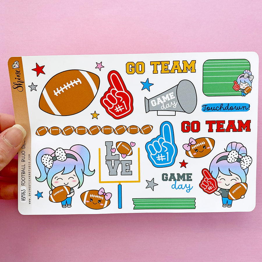 Football Bujo Deco Planner Stickers – Shine Sticker Studio
