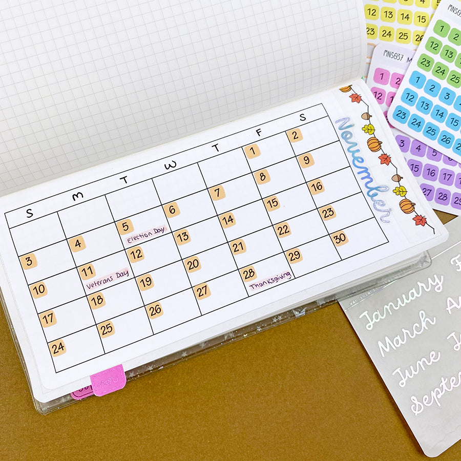 Blank Undated Calendar Jumbo Planner Sticker – Shine Sticker Studio
